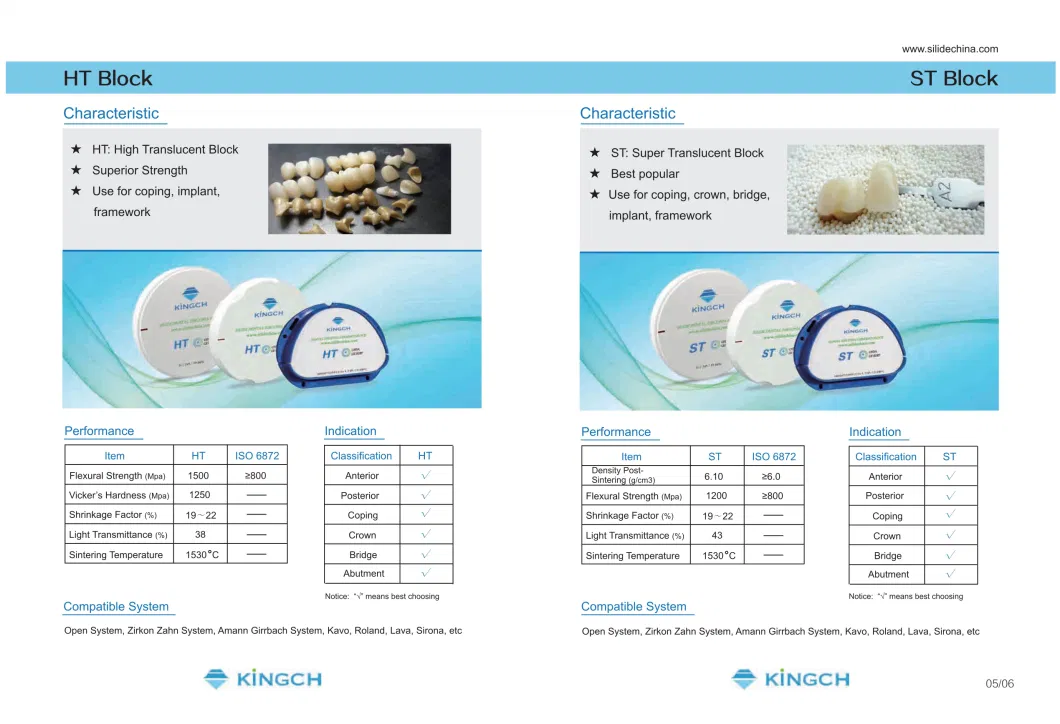 Multilayer Zirconia Dental Block for False Dental Teeth